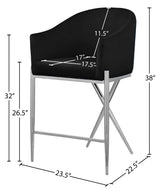 Xavier Black Counter Stool - Ella Furniture