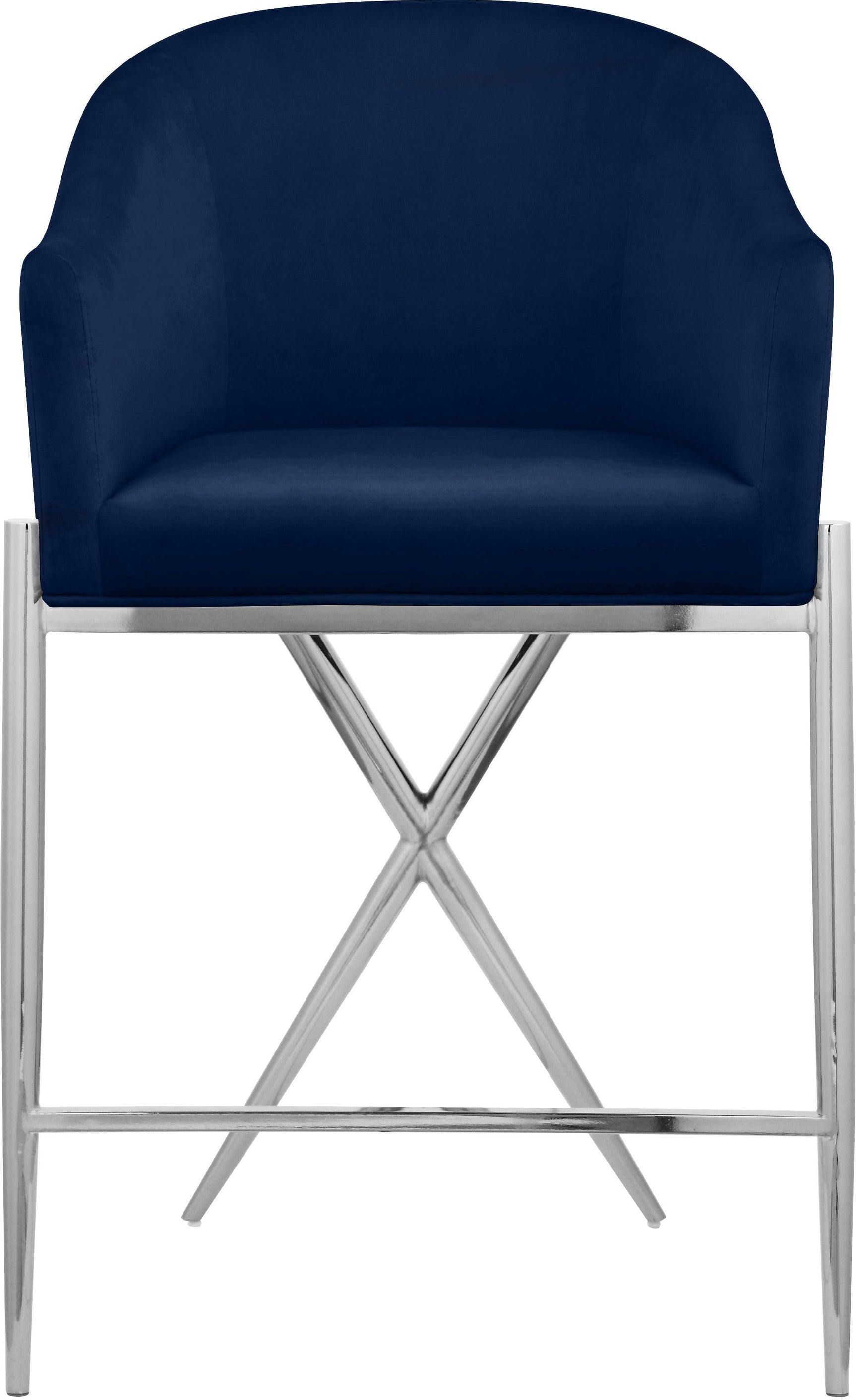 Xavier Blue Counter Stool - Ella Furniture