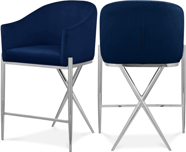 Xavier Blue Counter Stool - Ella Furniture