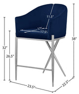 Xavier Blue Counter Stool - Ella Furniture