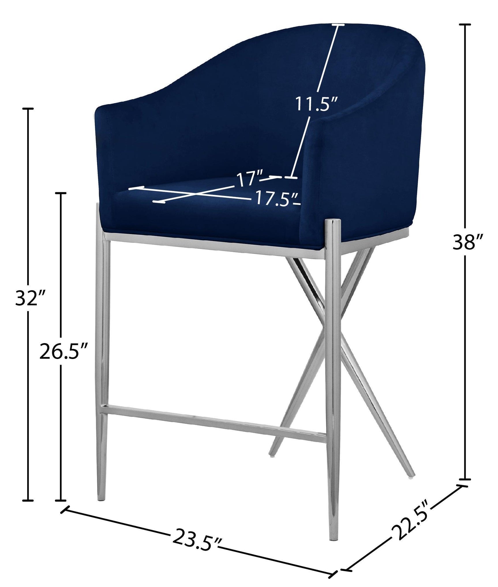 Xavier Blue Counter Stool - Ella Furniture