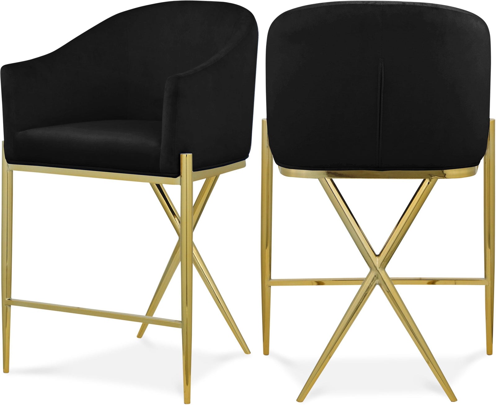 Xavier Black Counter Stool 867Black-c - Ella Furniture