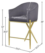 Xavier Grey Counter Stool 867Grey-c - Ella Furniture