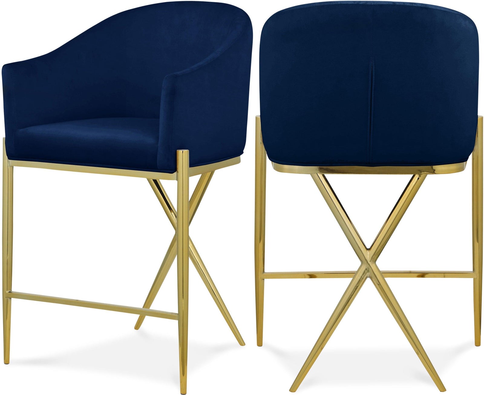 Xavier Blue Counter Stool 867Navy-c - Ella Furniture