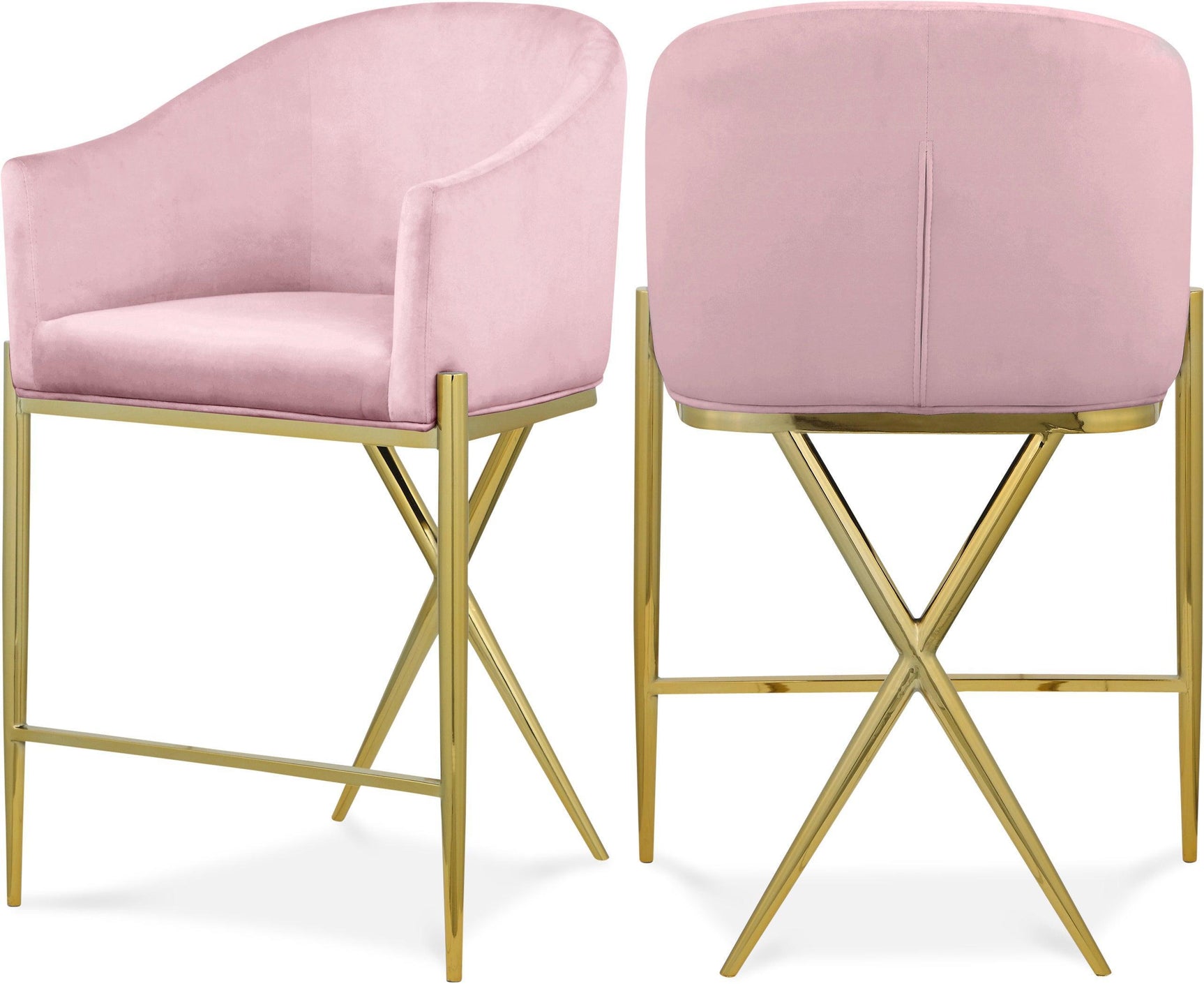 Xavier Pink Counter Stool - Ella Furniture