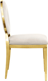 Carousel Cream Velvet Dining Chair - Ella Furniture