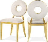 Carousel Cream Velvet Dining Chair - Ella Furniture