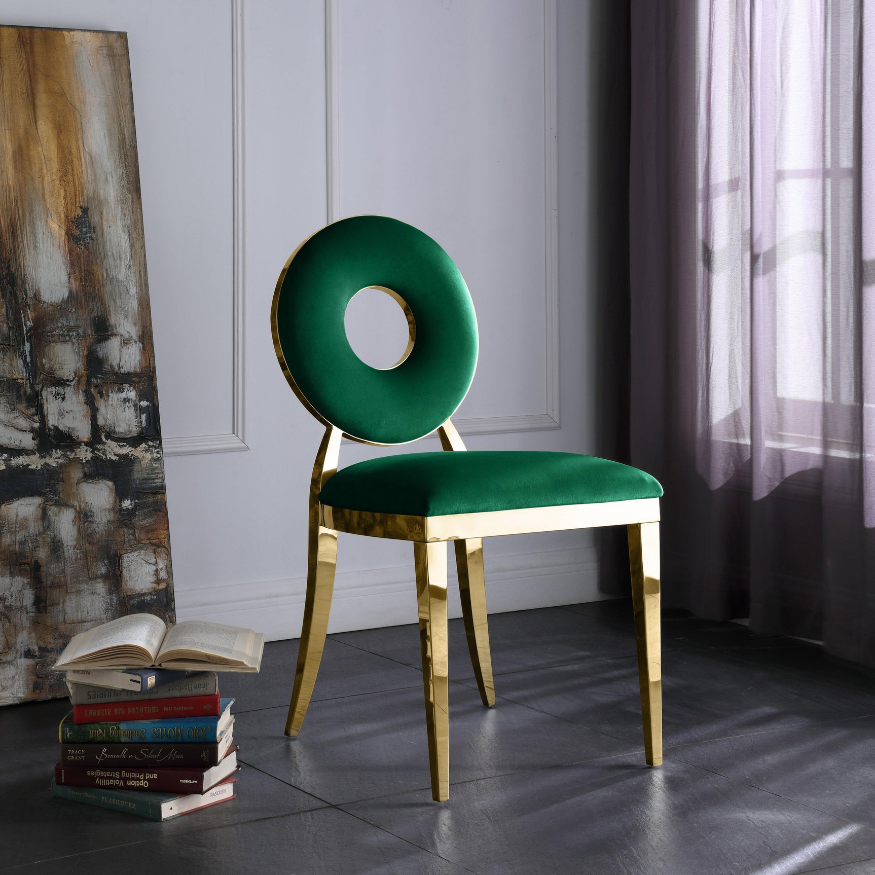 Carousel Green Velvet Dining Chair - Ella Furniture