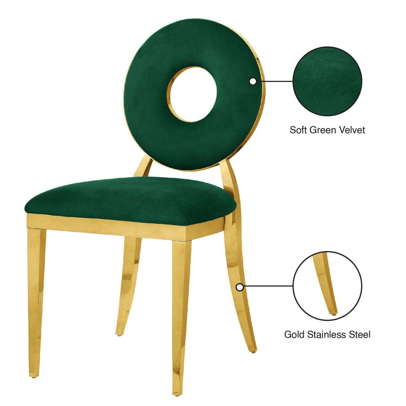 Carousel Green Velvet Dining Chair - Ella Furniture