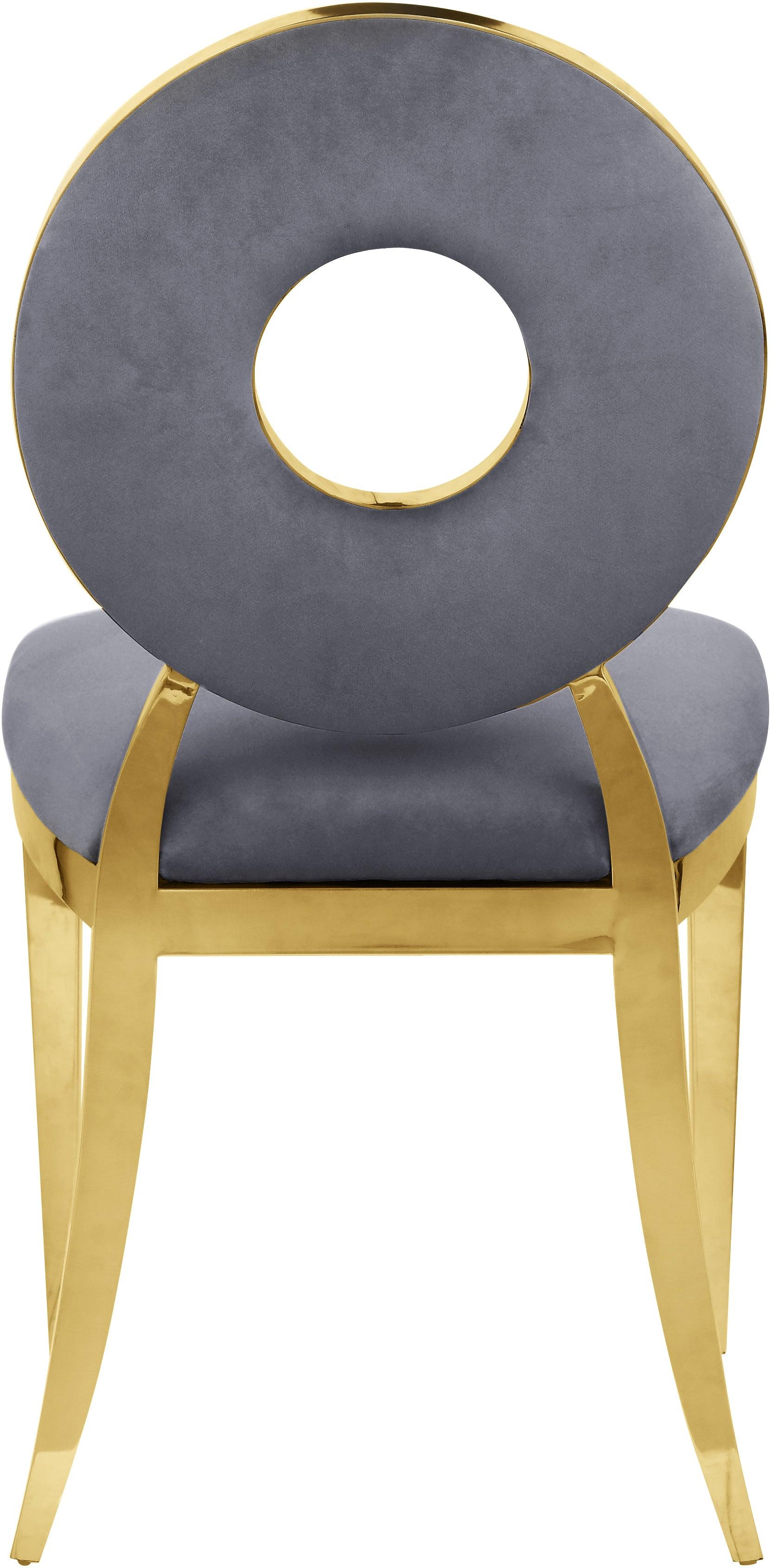 Carousel Grey Velvet Dining Chair 858Grey-c - Ella Furniture