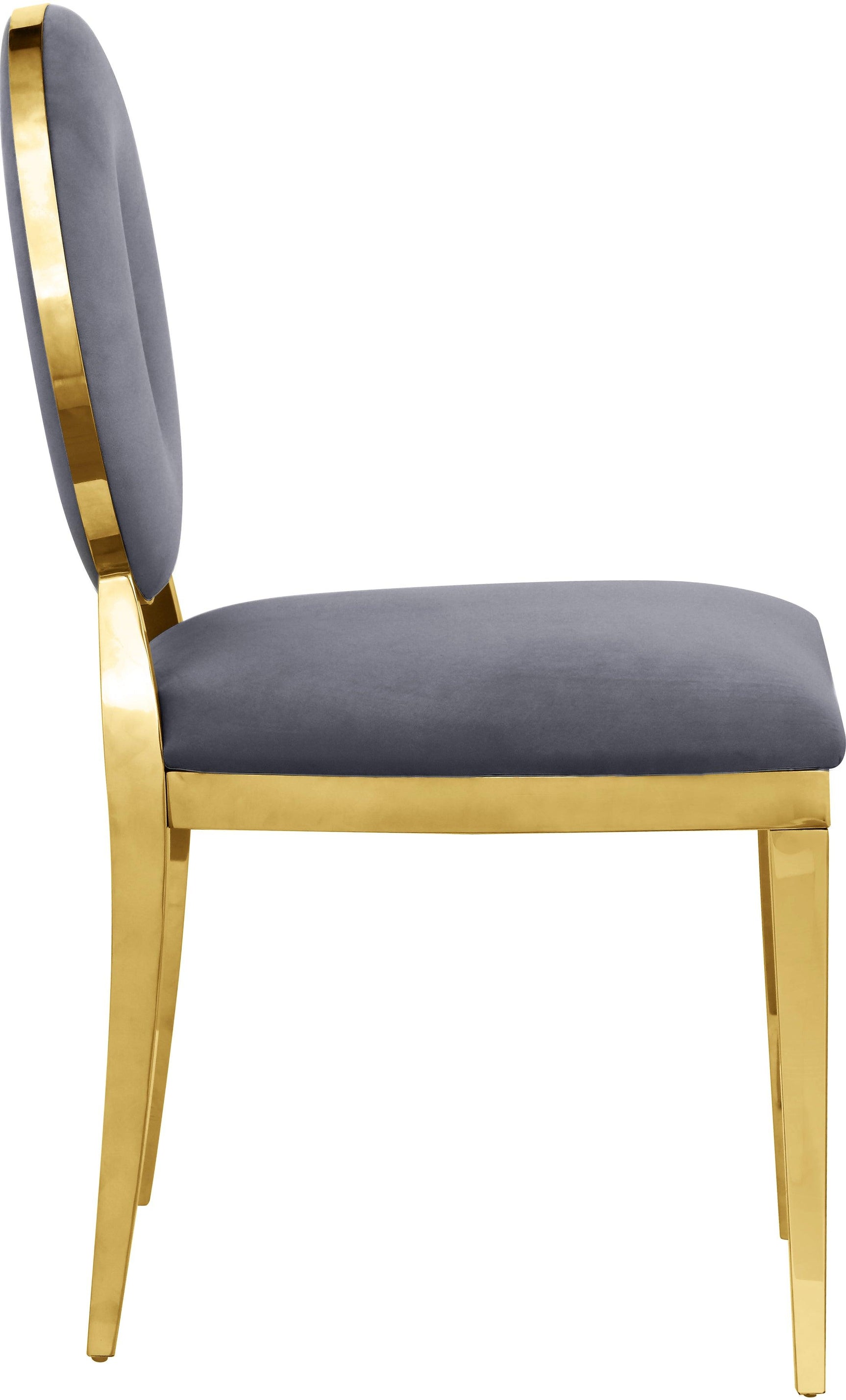 Carousel Grey Velvet Dining Chair 858Grey-c - Ella Furniture