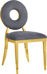 Carousel Grey Velvet Dining Chair 858Grey-c - Ella Furniture