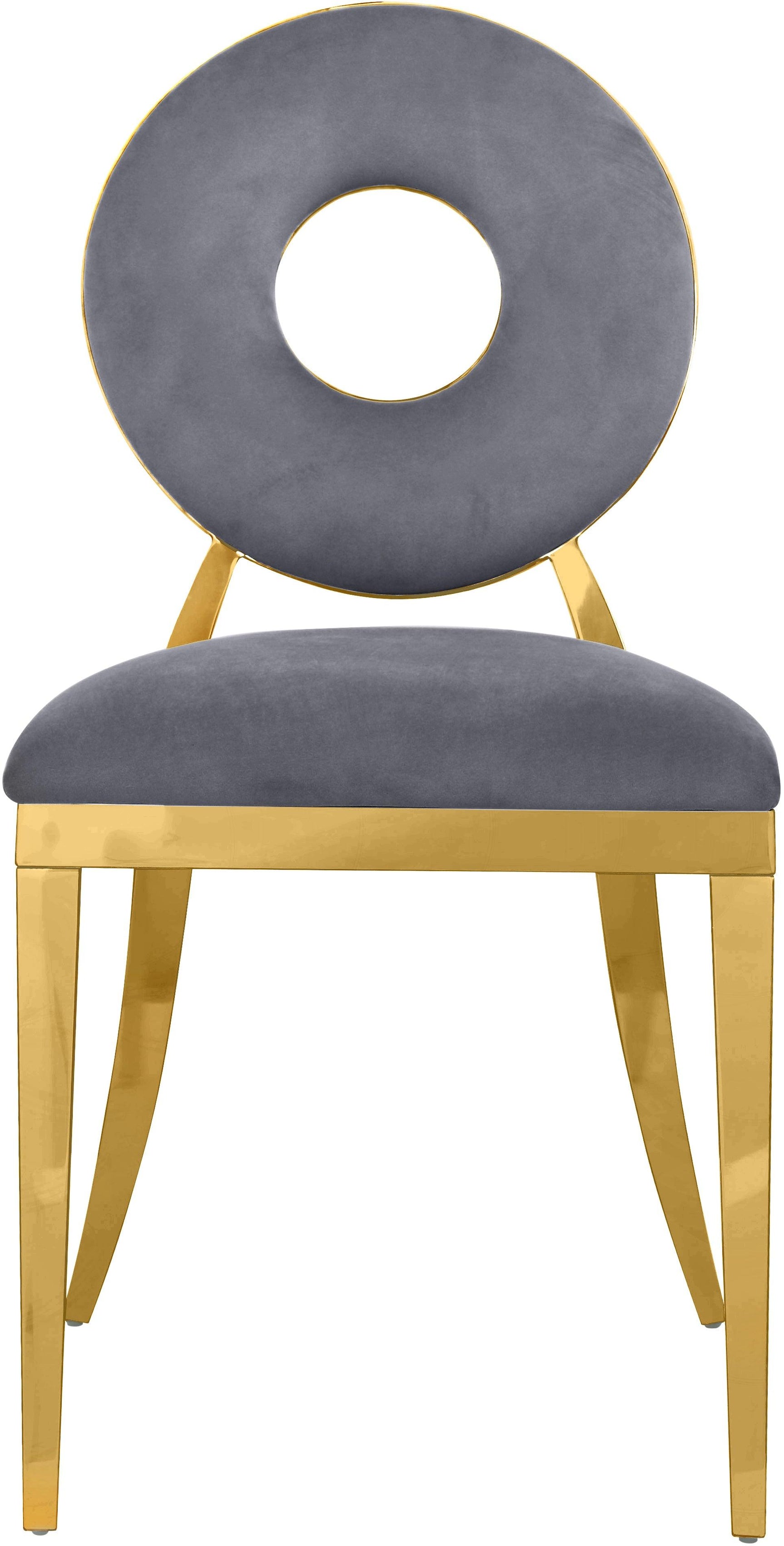 Carousel Grey Velvet Dining Chair 858Grey-c - Ella Furniture