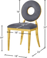 Carousel Grey Velvet Dining Chair 858Grey-c - Ella Furniture