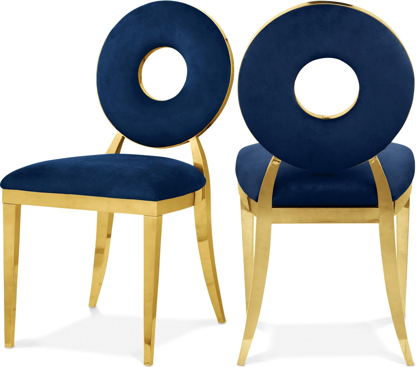 Carousel Blue Velvet Dining Chair - Ella Furniture