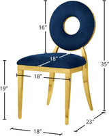 Carousel Blue Velvet Dining Chair - Ella Furniture