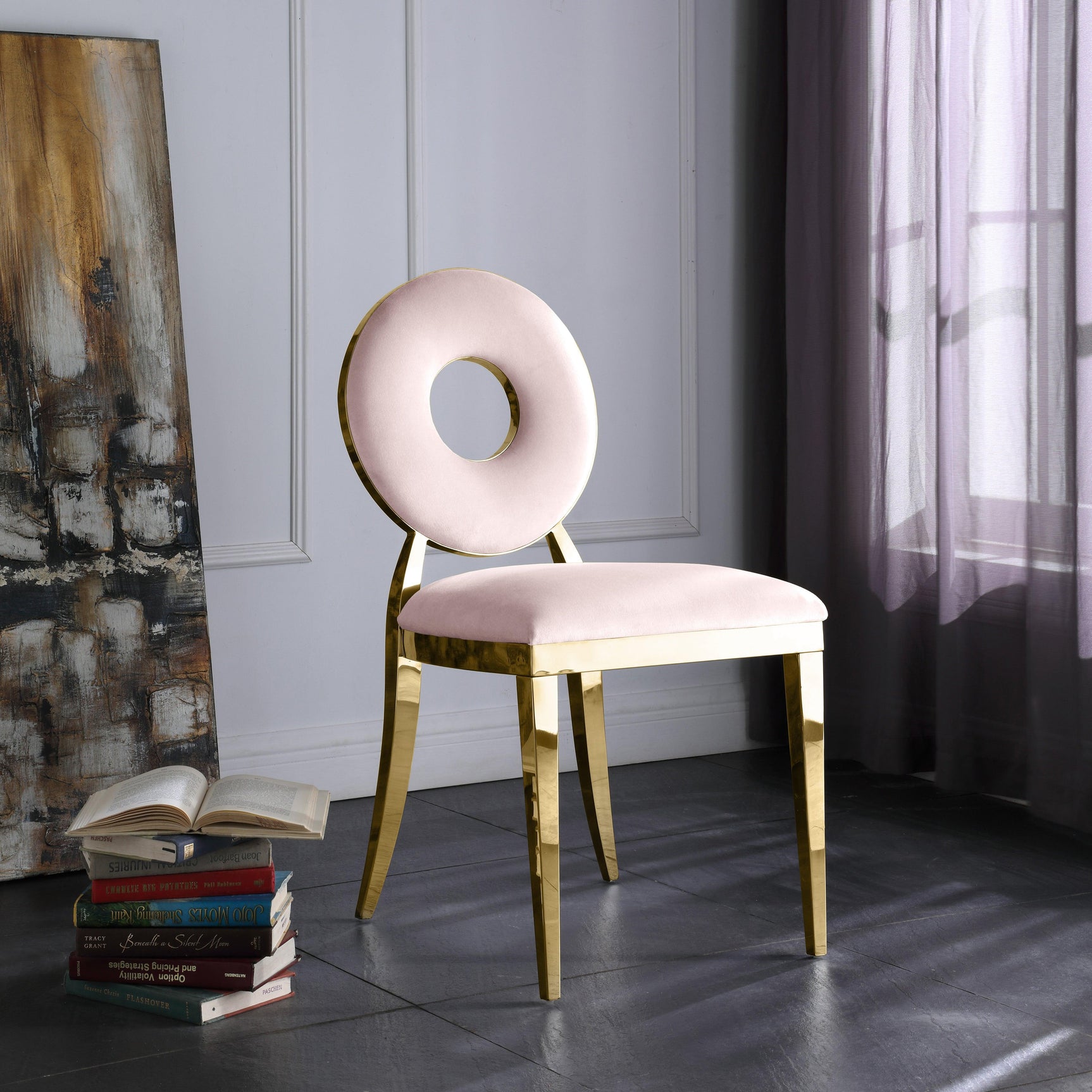 Carousel Pink Velvet Dining Chair - Ella Furniture