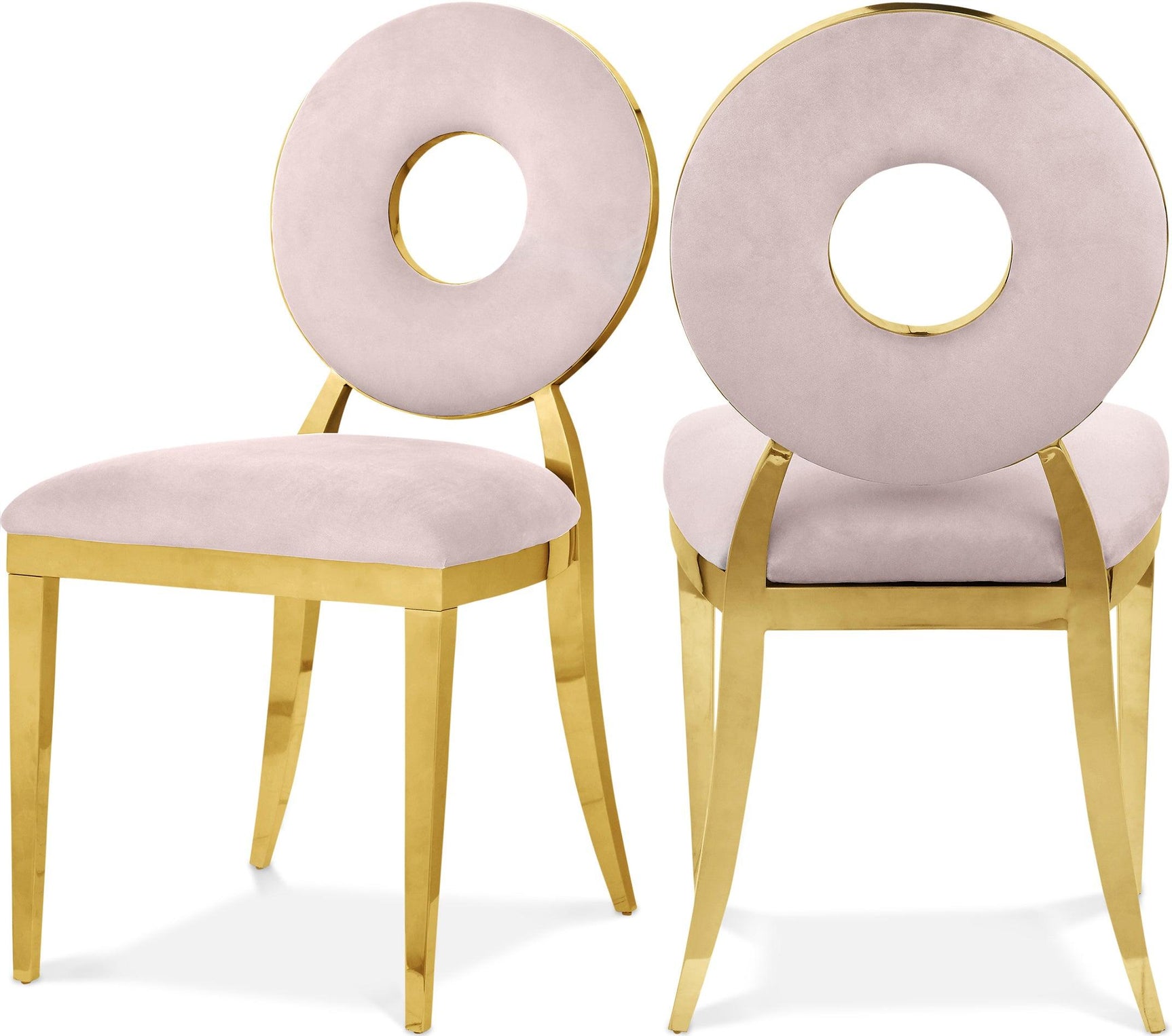 Carousel Pink Velvet Dining Chair - Ella Furniture