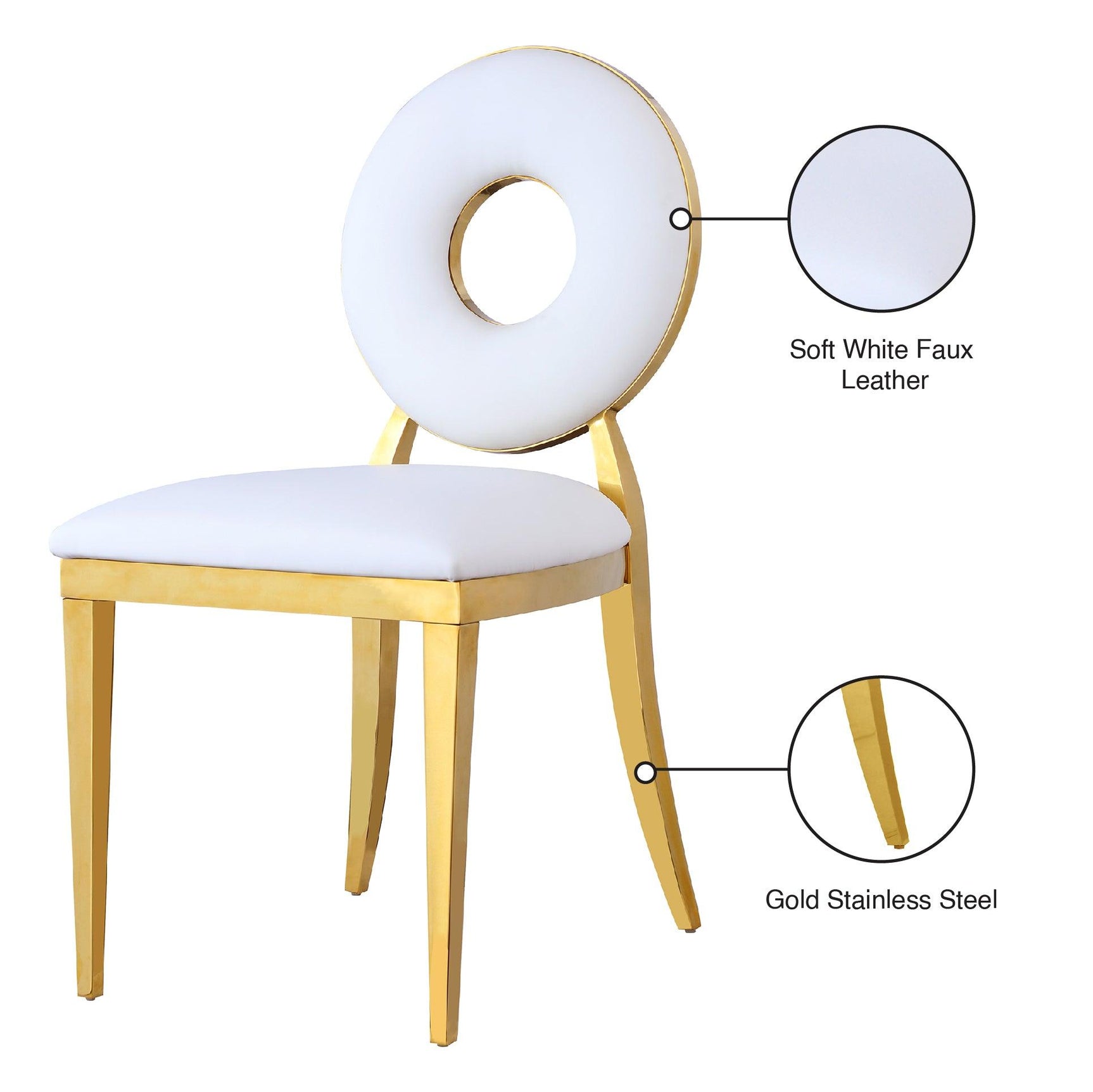 Carousel White Faux Leather Dining Chair - Ella Furniture