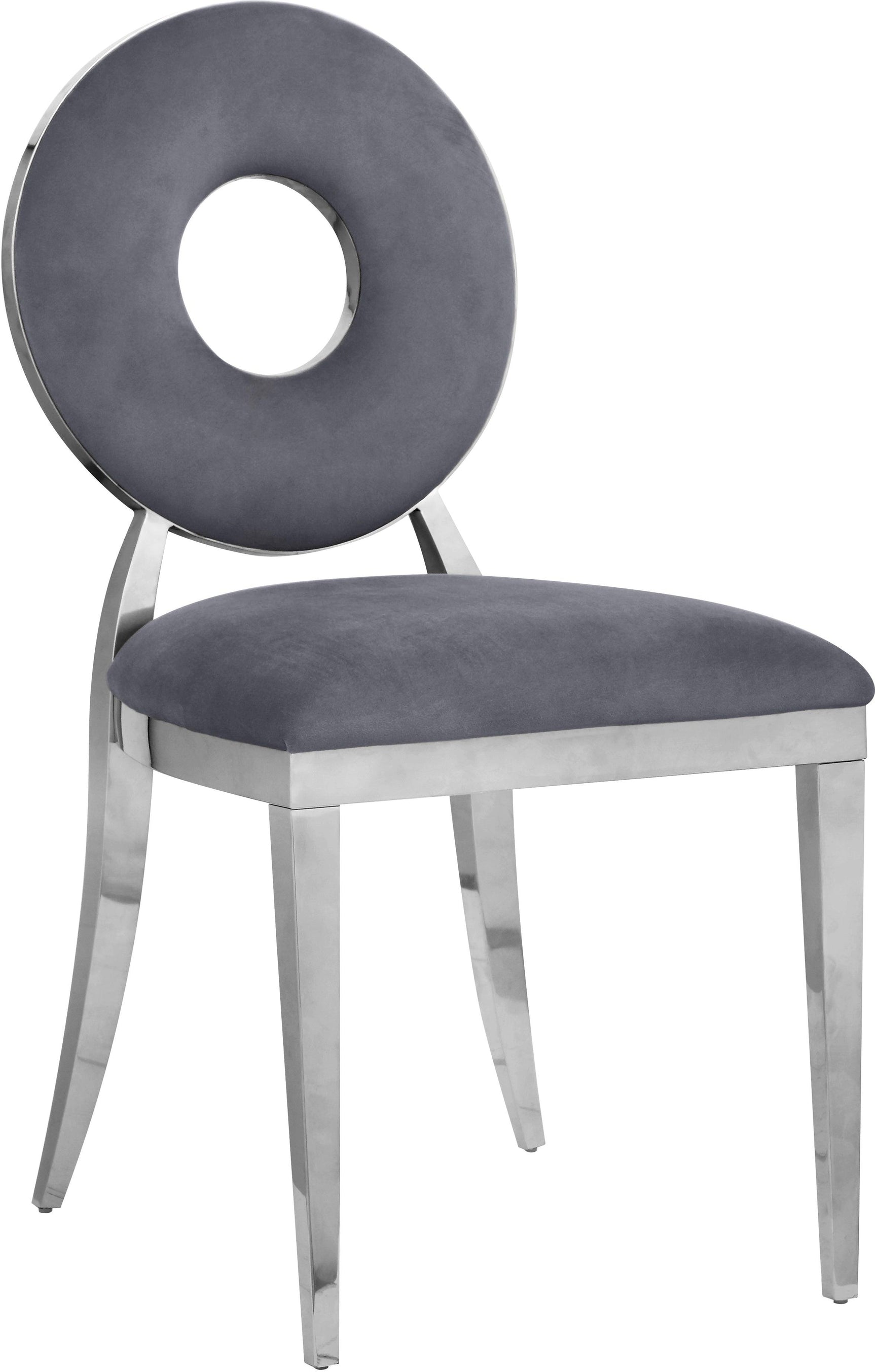 Carousel Grey Velvet Dining Chair - Ella Furniture