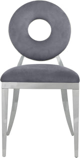 Carousel Grey Velvet Dining Chair - Ella Furniture