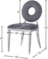 Carousel Grey Velvet Dining Chair - Ella Furniture