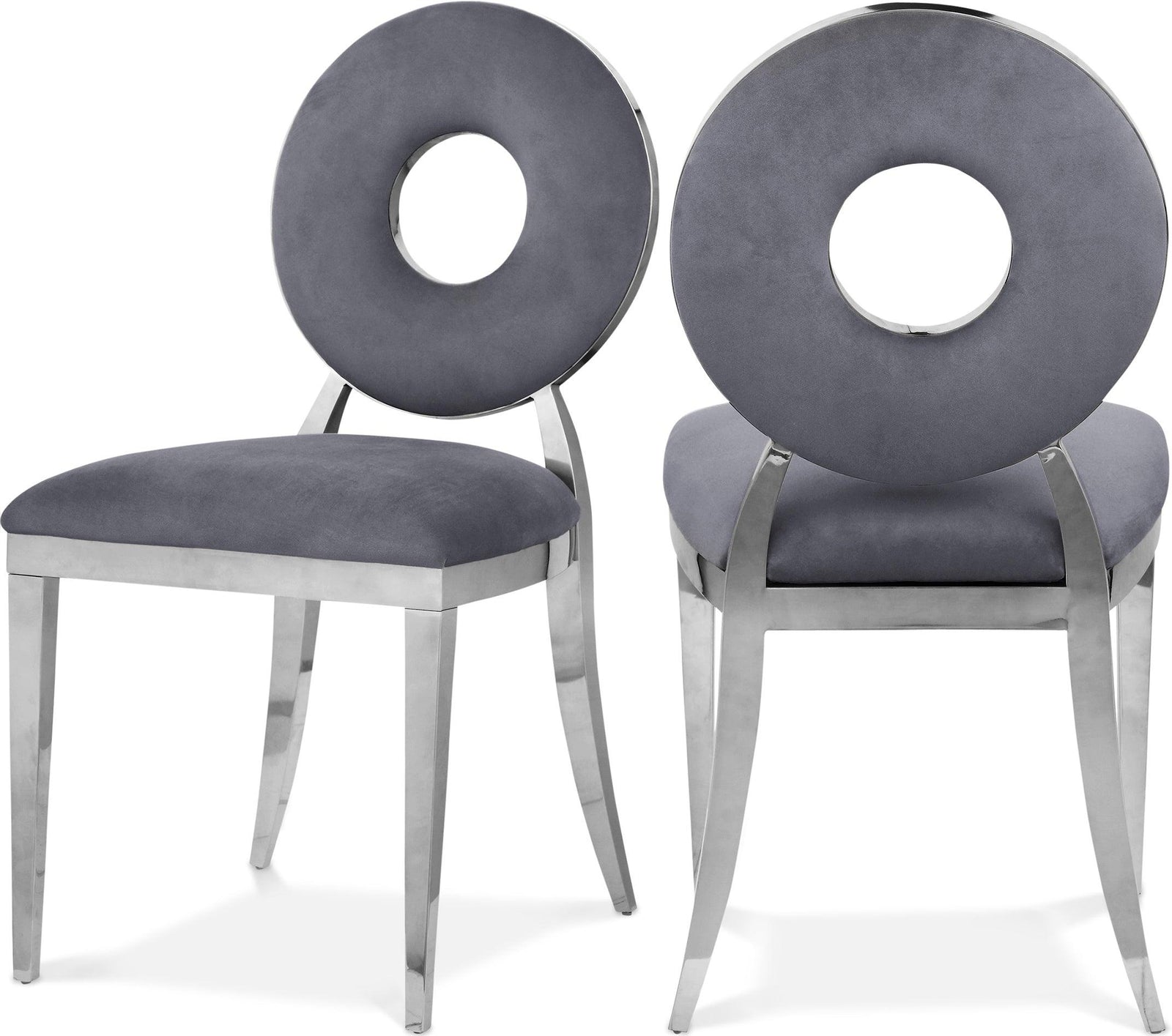 Carousel Grey Velvet Dining Chair - Ella Furniture