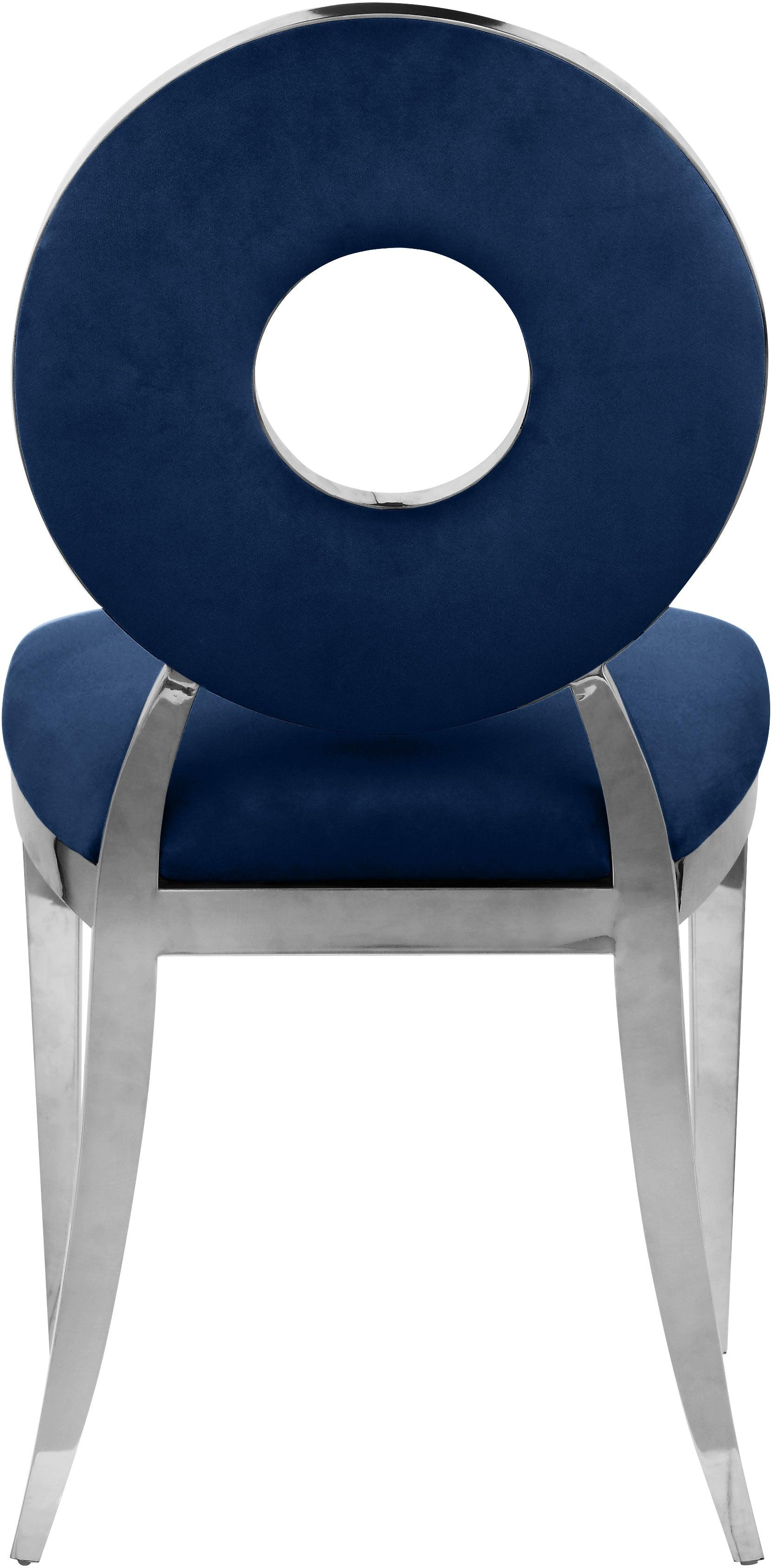 Carousel Blue Velvet Dining Chair 859Navy-c - Ella Furniture