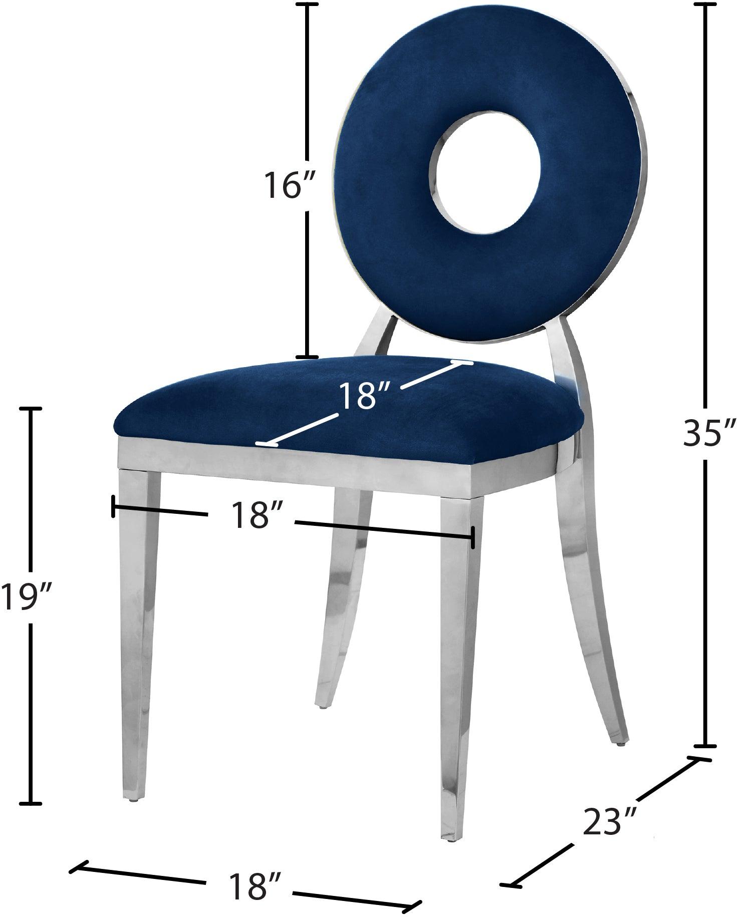 Carousel Blue Velvet Dining Chair 859Navy-c - Ella Furniture