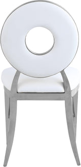 Carousel White Faux Leather Dining Chair 859White-c - Ella Furniture