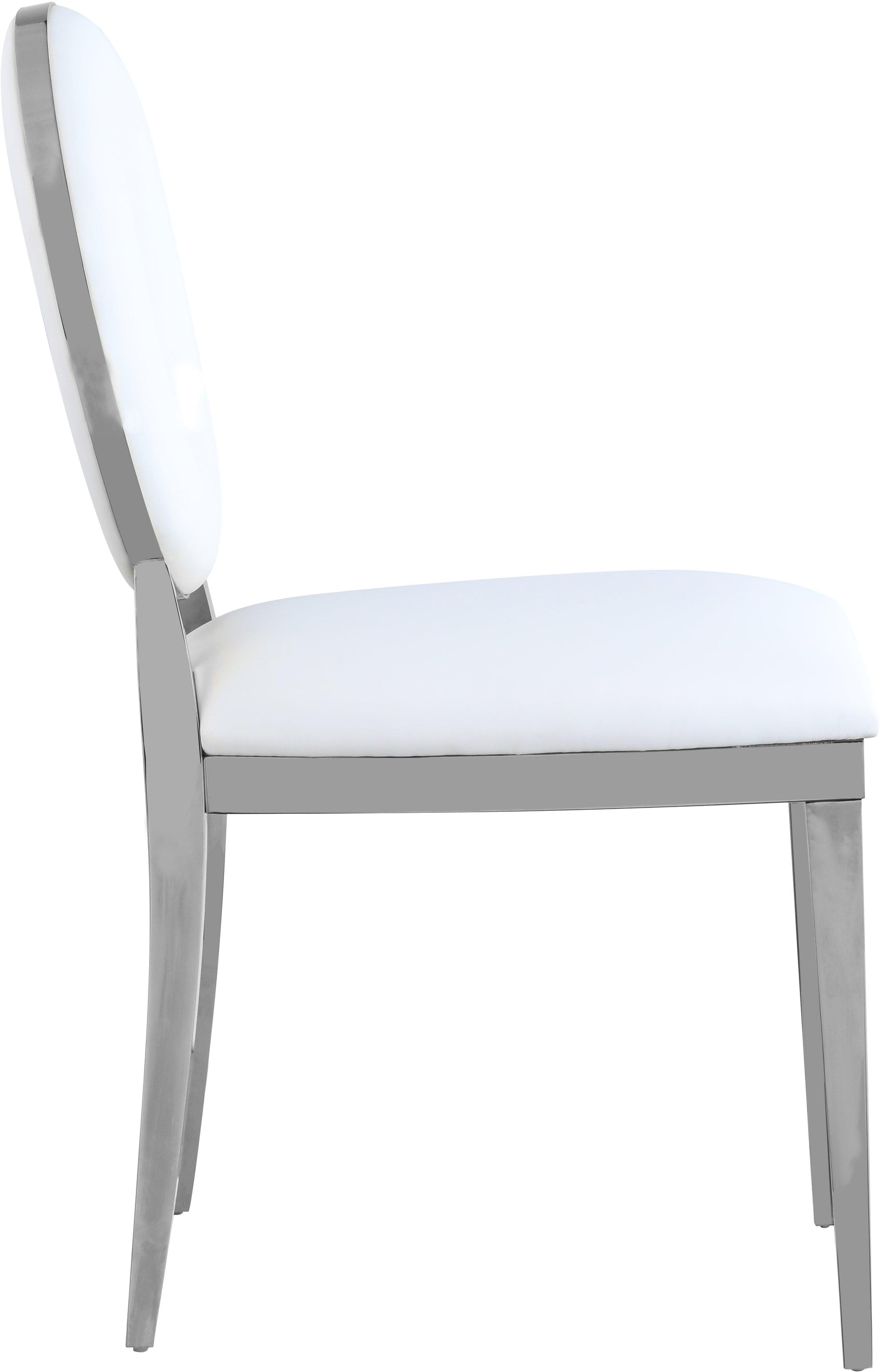 Carousel White Faux Leather Dining Chair 859White-c - Ella Furniture