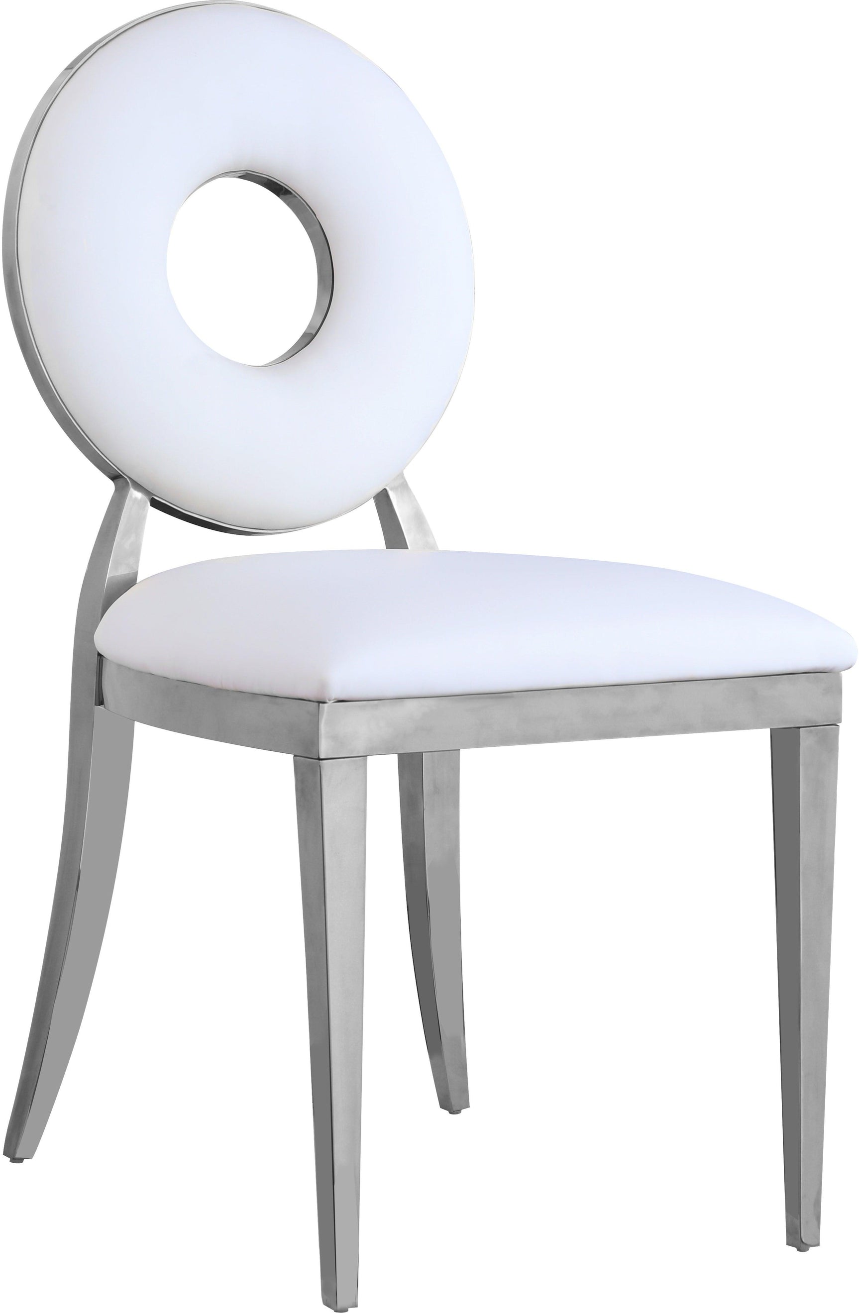 Carousel White Faux Leather Dining Chair 859White-c - Ella Furniture