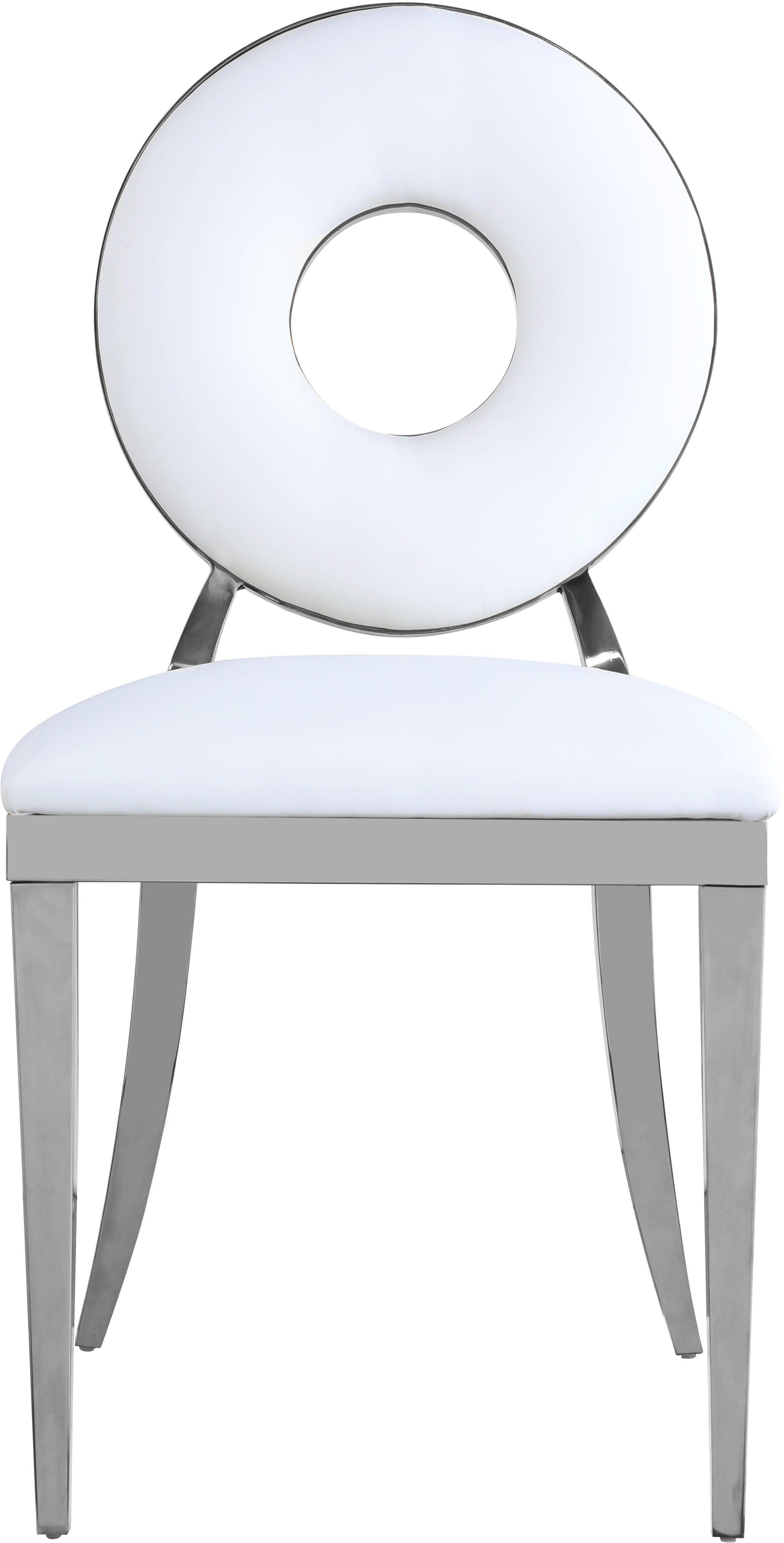 Carousel White Faux Leather Dining Chair 859White-c - Ella Furniture