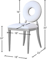 Carousel White Faux Leather Dining Chair 859White-c - Ella Furniture