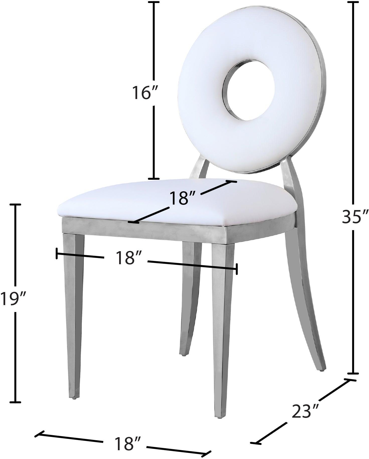 Carousel White Faux Leather Dining Chair 859White-c - Ella Furniture