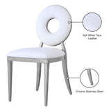 Carousel White Faux Leather Dining Chair 859White-c - Ella Furniture