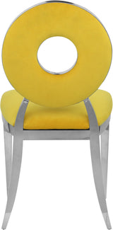 Carousel Yellow Velvet Dining Chair - Ella Furniture