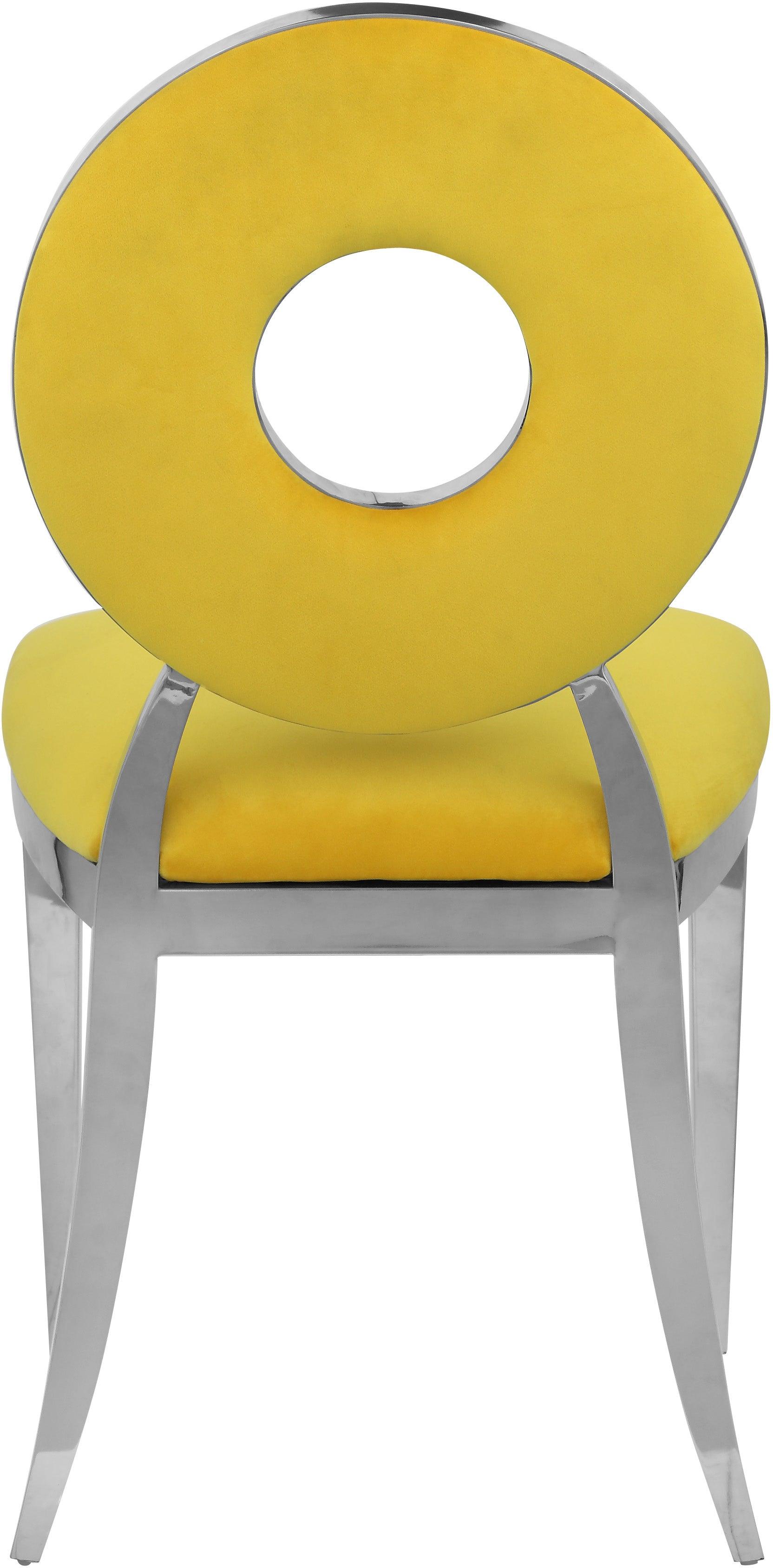 Carousel Yellow Velvet Dining Chair - Ella Furniture