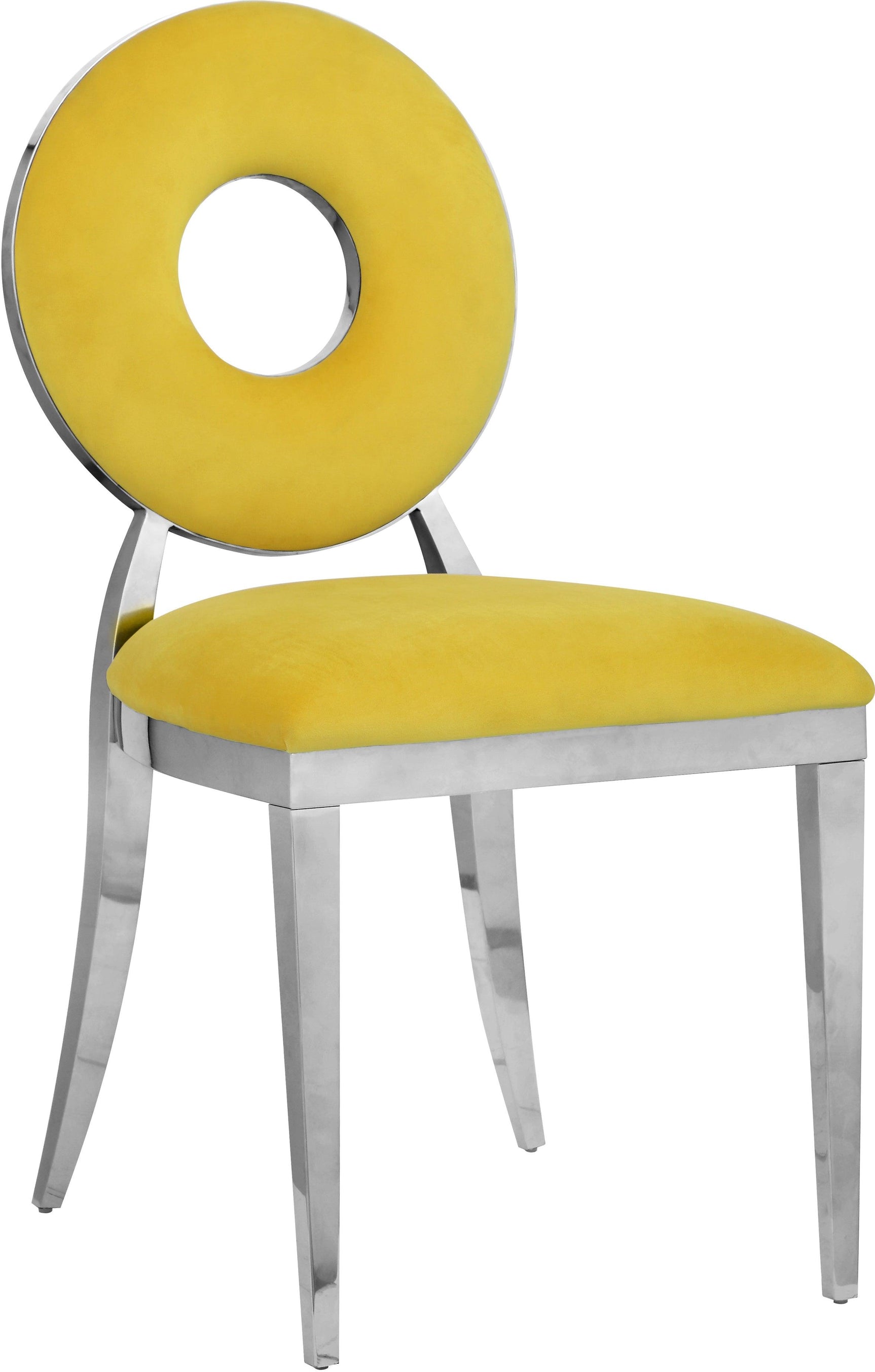 Carousel Yellow Velvet Dining Chair - Ella Furniture