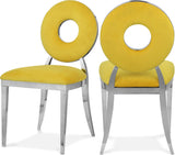 Carousel Yellow Velvet Dining Chair - Ella Furniture