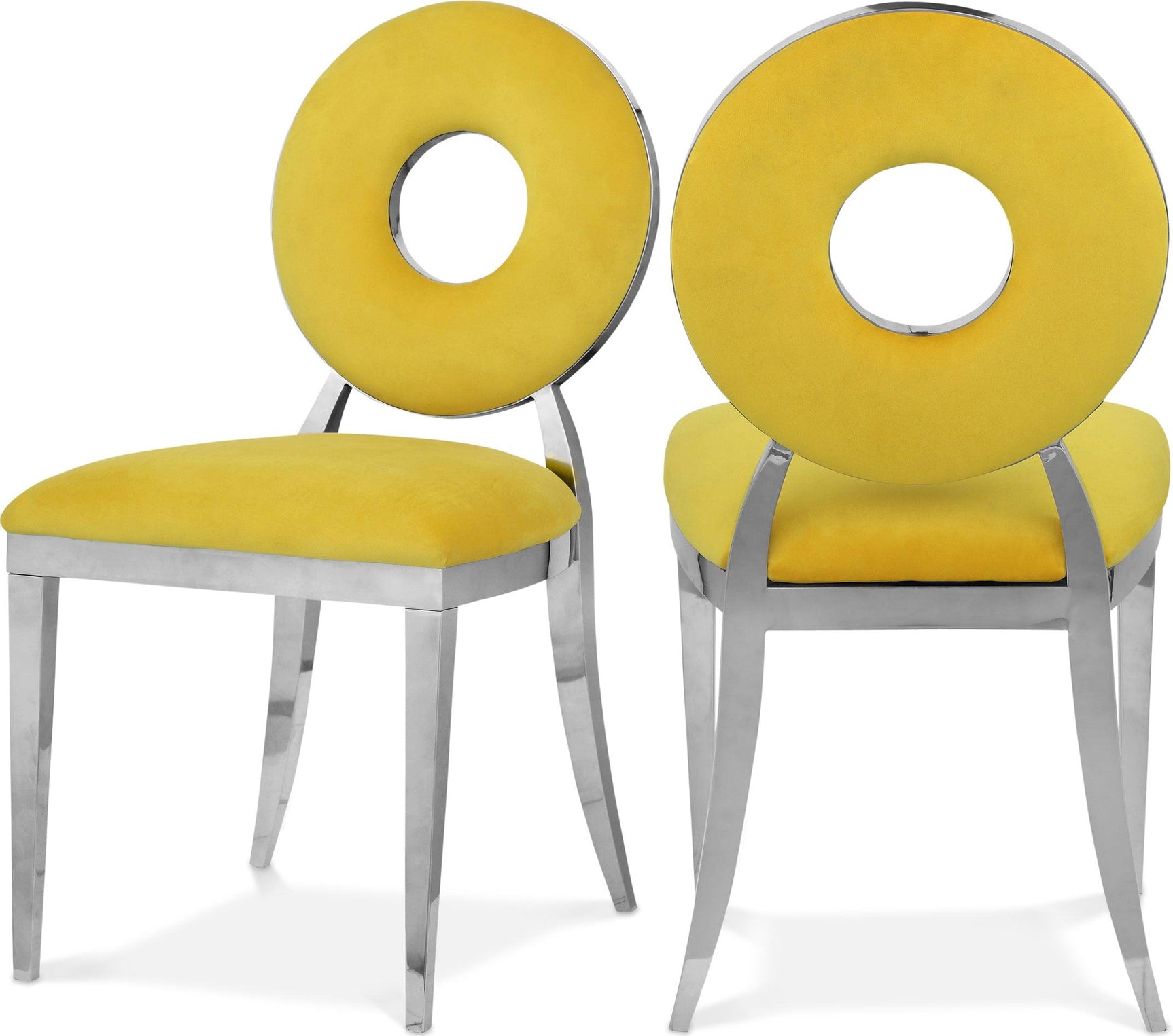 Carousel Yellow Velvet Dining Chair - Ella Furniture