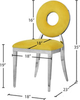 Carousel Yellow Velvet Dining Chair - Ella Furniture