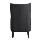 Avina Charcoal Traditional Solid Wood And Plywood Textured Fabric Accent Chair - Ella Furniture