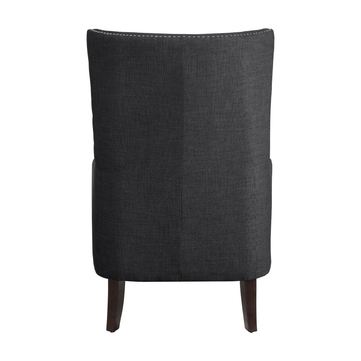 Avina Charcoal Traditional Solid Wood And Plywood Textured Fabric Accent Chair - Ella Furniture