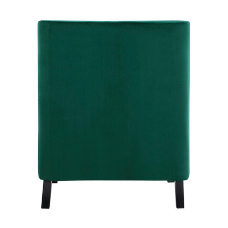 Grazioso Forest Green Solid Wood And Plywood Velvet Fabric Upholstery=ed Tufted Accent Chair - Ella Furniture
