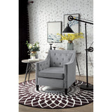 Grazioso Dark Gray Solid Wood And Plywood Velvet Fabric Upholstered Tufted Accent Chair - Ella Furniture