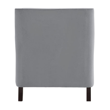 Grazioso Dark Gray Solid Wood And Plywood Velvet Fabric Upholstered Tufted Accent Chair - Ella Furniture