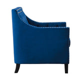 Grazioso Navy Solid Wood And Plywood Velvet Fabric Upholstered Tufted Accent Chair - Ella Furniture
