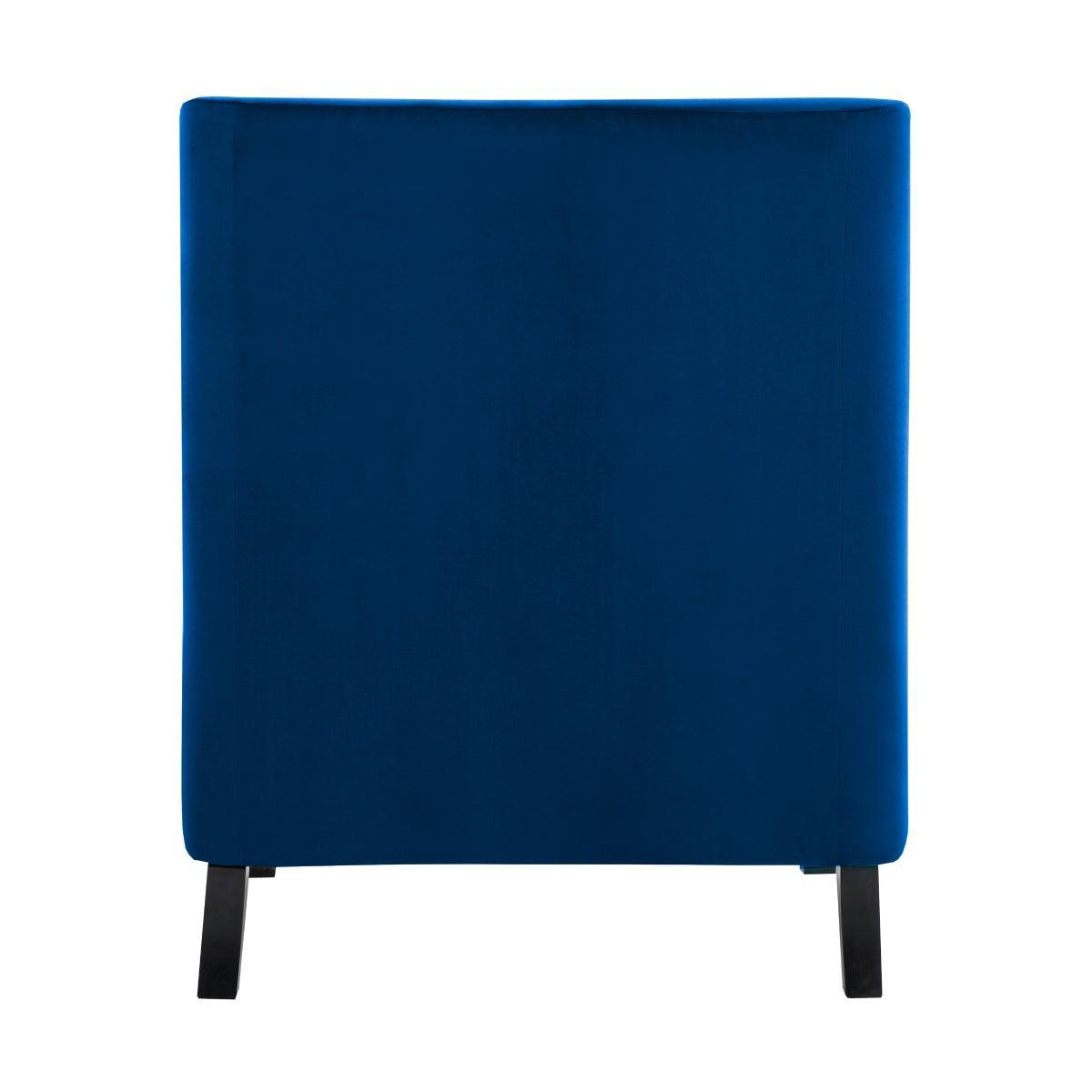 Grazioso Navy Solid Wood And Plywood Velvet Fabric Upholstered Tufted Accent Chair - Ella Furniture