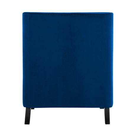 Grazioso Navy Solid Wood And Plywood Velvet Fabric Upholstered Tufted Accent Chair - Ella Furniture